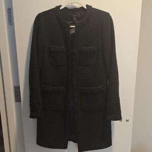 J. Crew Black Textured Short Coat